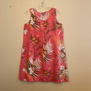 Hawaiian tropical print linen dress